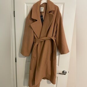 Abercrombie double-cloth belted wool blend coat